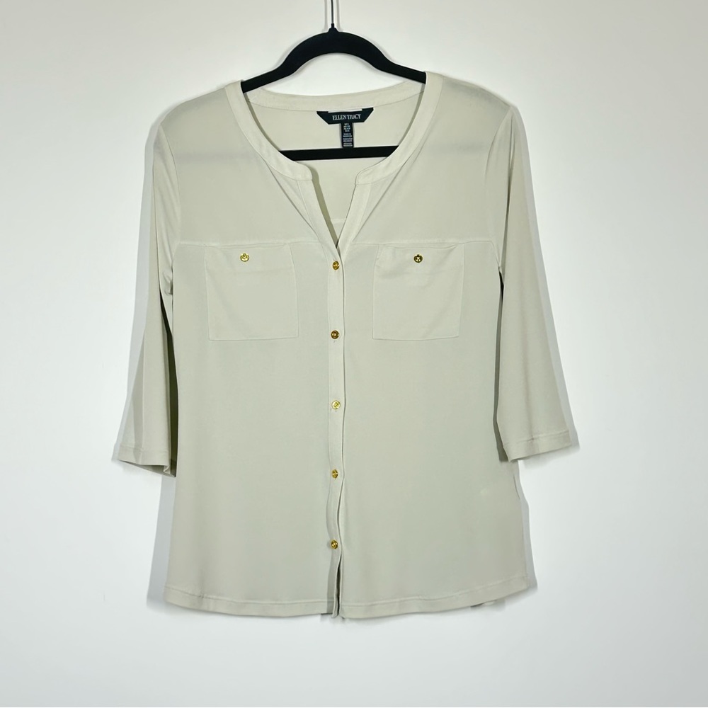 Ellen Tracy Ladies Beige Top Size Small